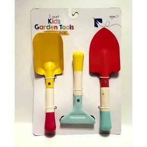 KIDS GARDEN TOOLS spade rake & shovel NEW 3 count